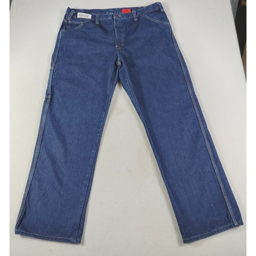 Dickies FR Jeans Mens 42x37 Blue Flame Resistant Relaxed Fit Straight Leg Denim